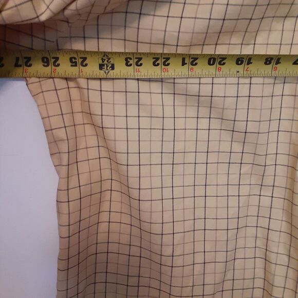 LL Bean Shirt Mens XL Yellow Check Short Sleeve Button Up Wrinkle Resistant - Picture 6 of 7